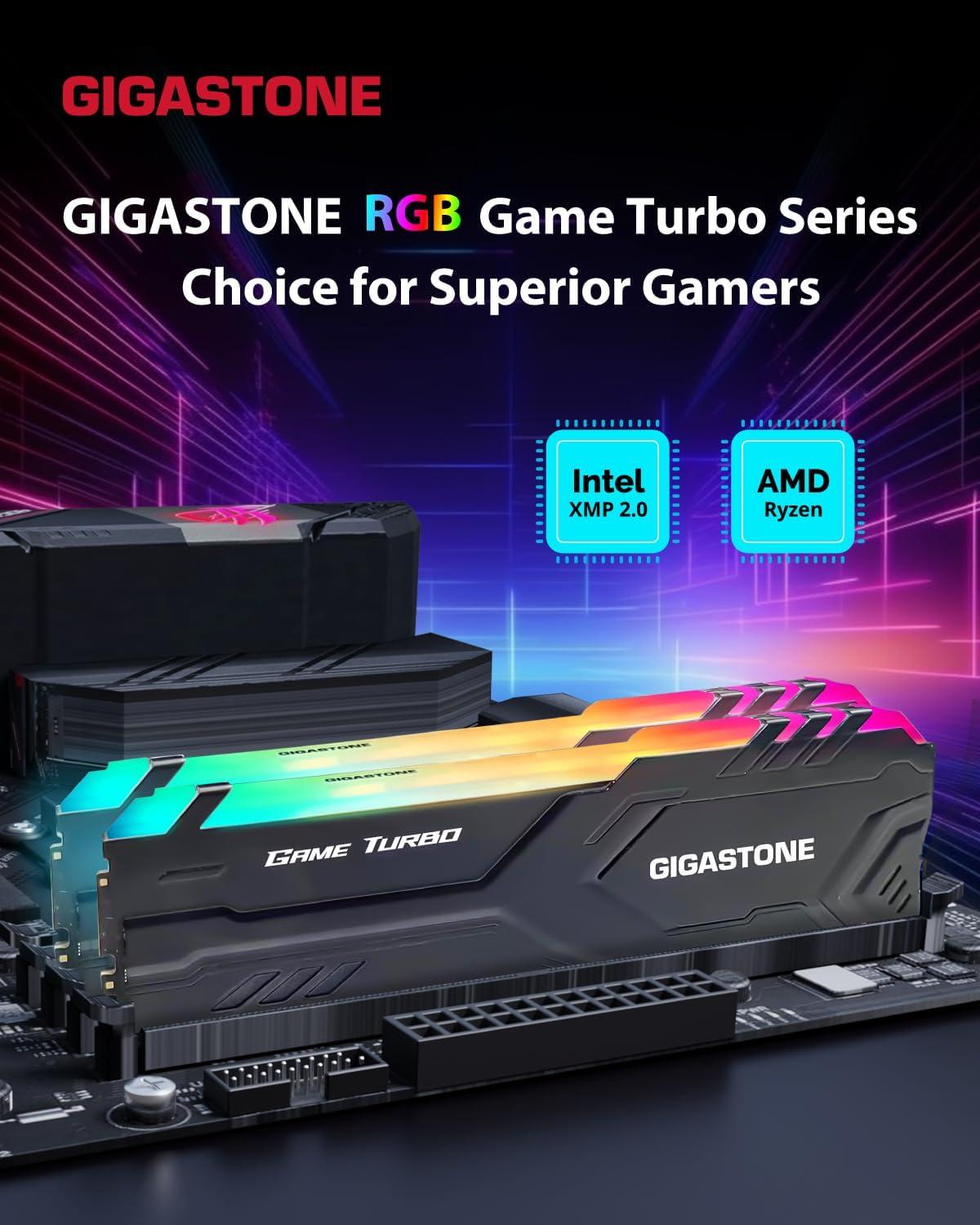 GIGASTONE Game PRO DDR4 RAM 32GB Kit (2x16GB) 3600MHz CL16 - Intel XMP AMD Ryzen